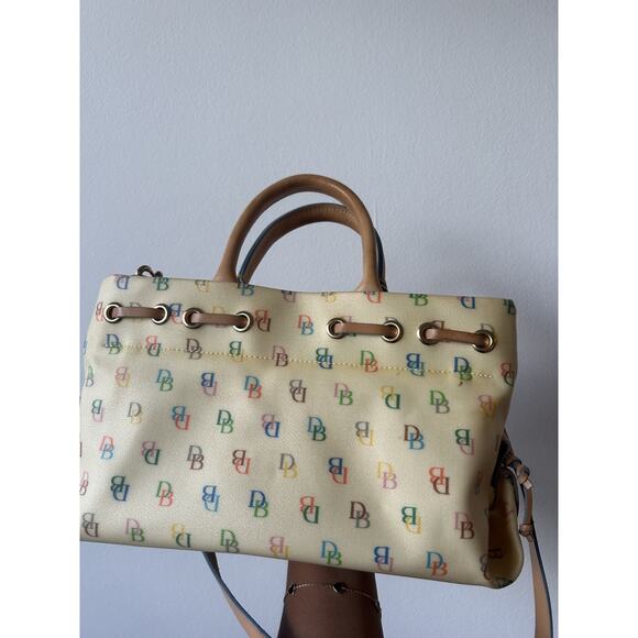 Vintage Dooney & Bourke It Monogram Tassel Tote w/Heart Hangtag 60920 Read PLS - Picture 4 of 14